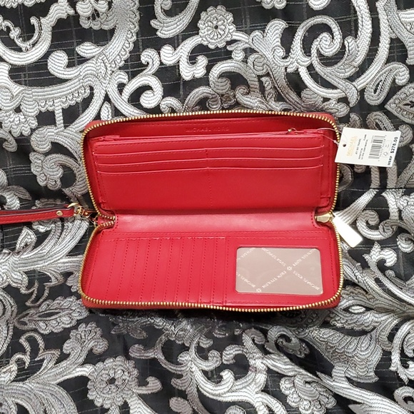 Michael Kors Flame Monogram Jet Set Continental Wallet Wristlet - Picture 4 of 8